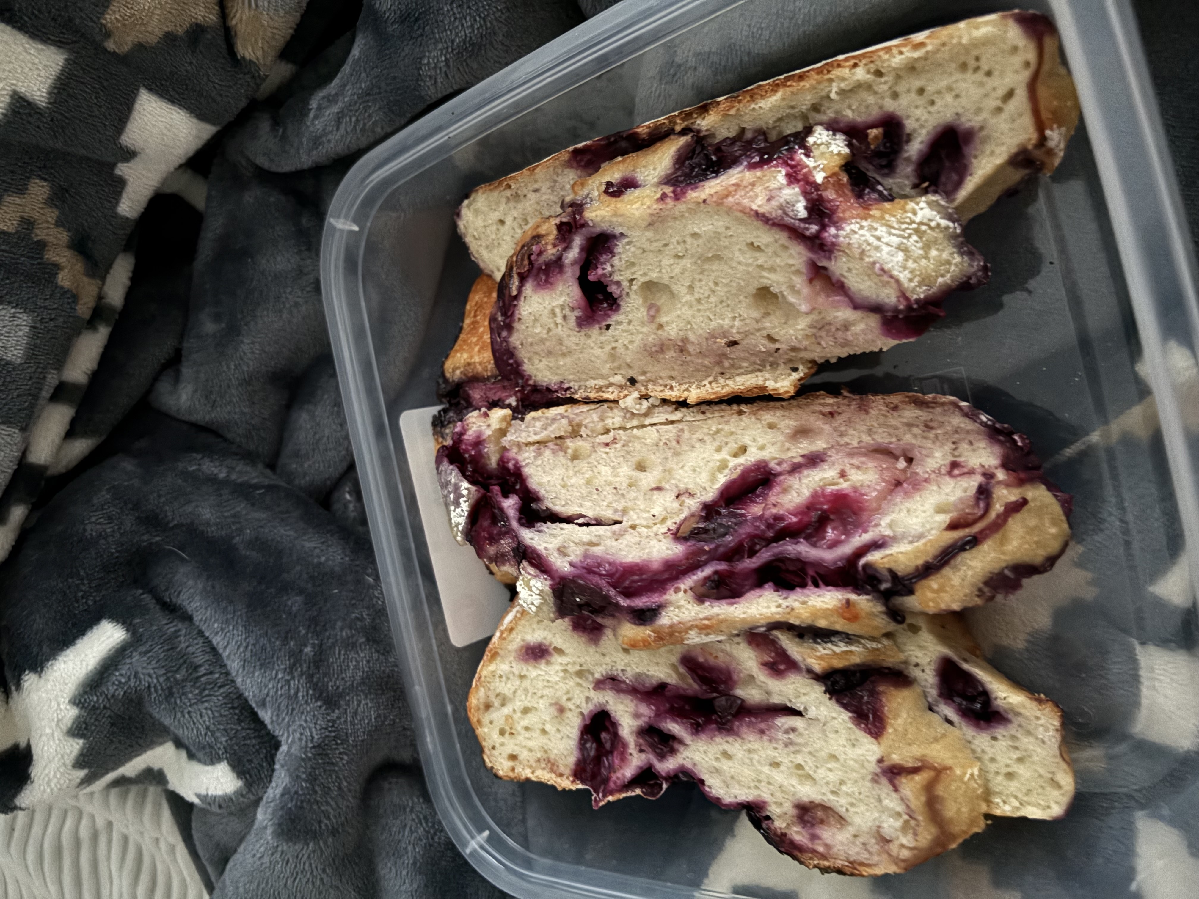 Blueberry sourdough slices